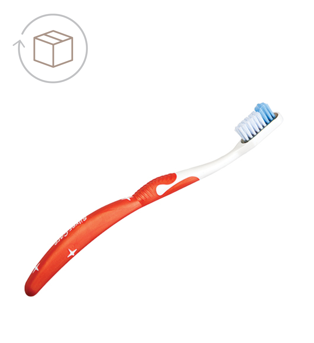 Adult Silver Care Medium Toothbrush, red