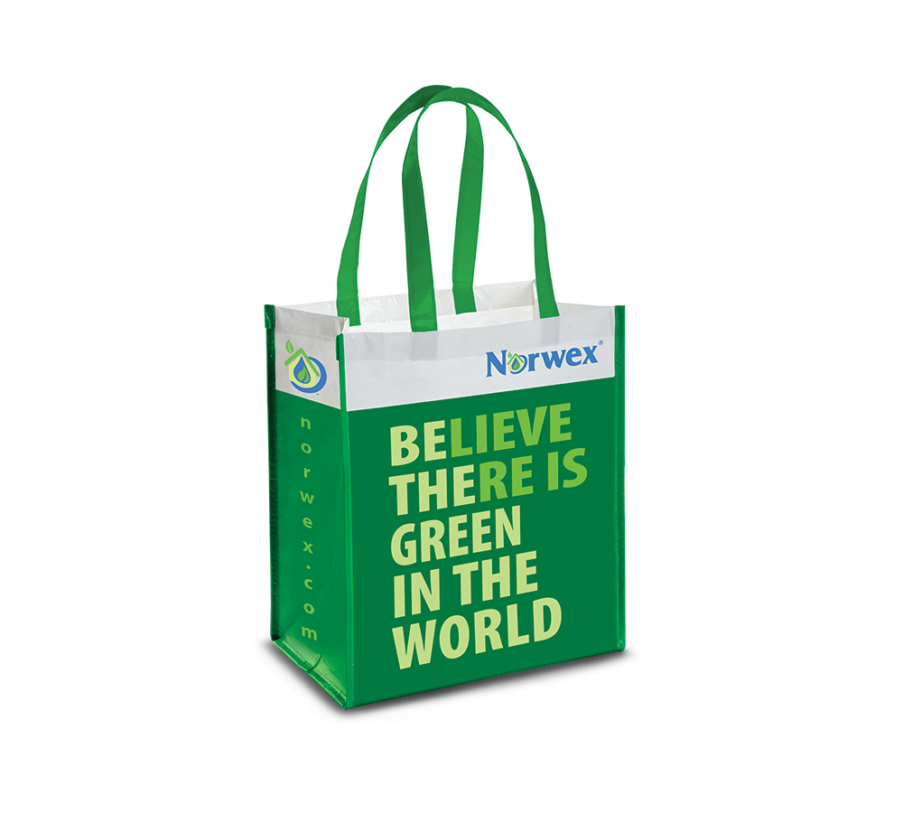 Reusable Grocery Bag with BacLock®, green