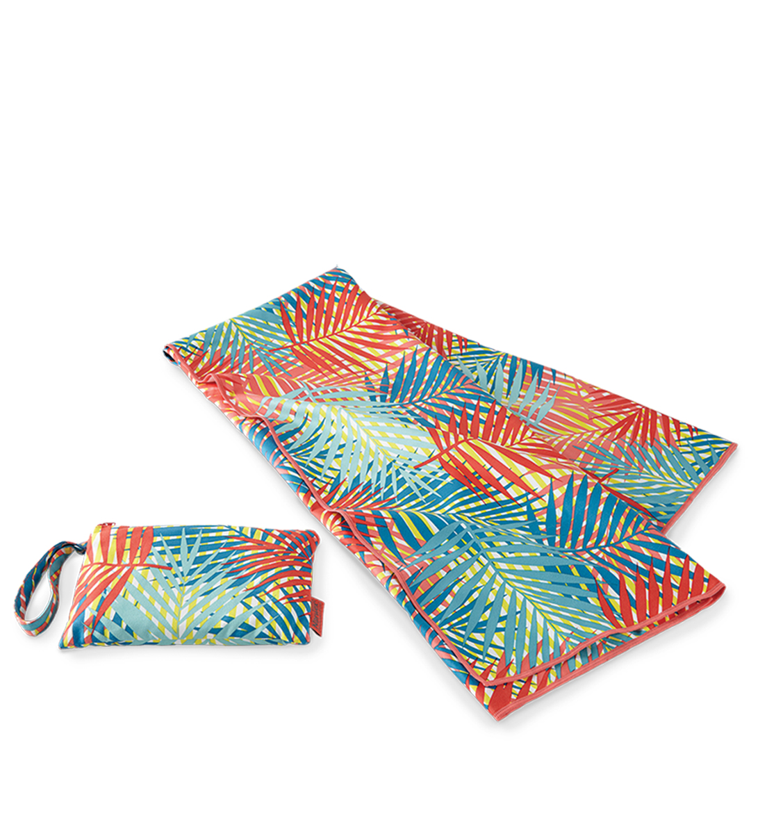 Beach Towel with Carrying Pouch, palm