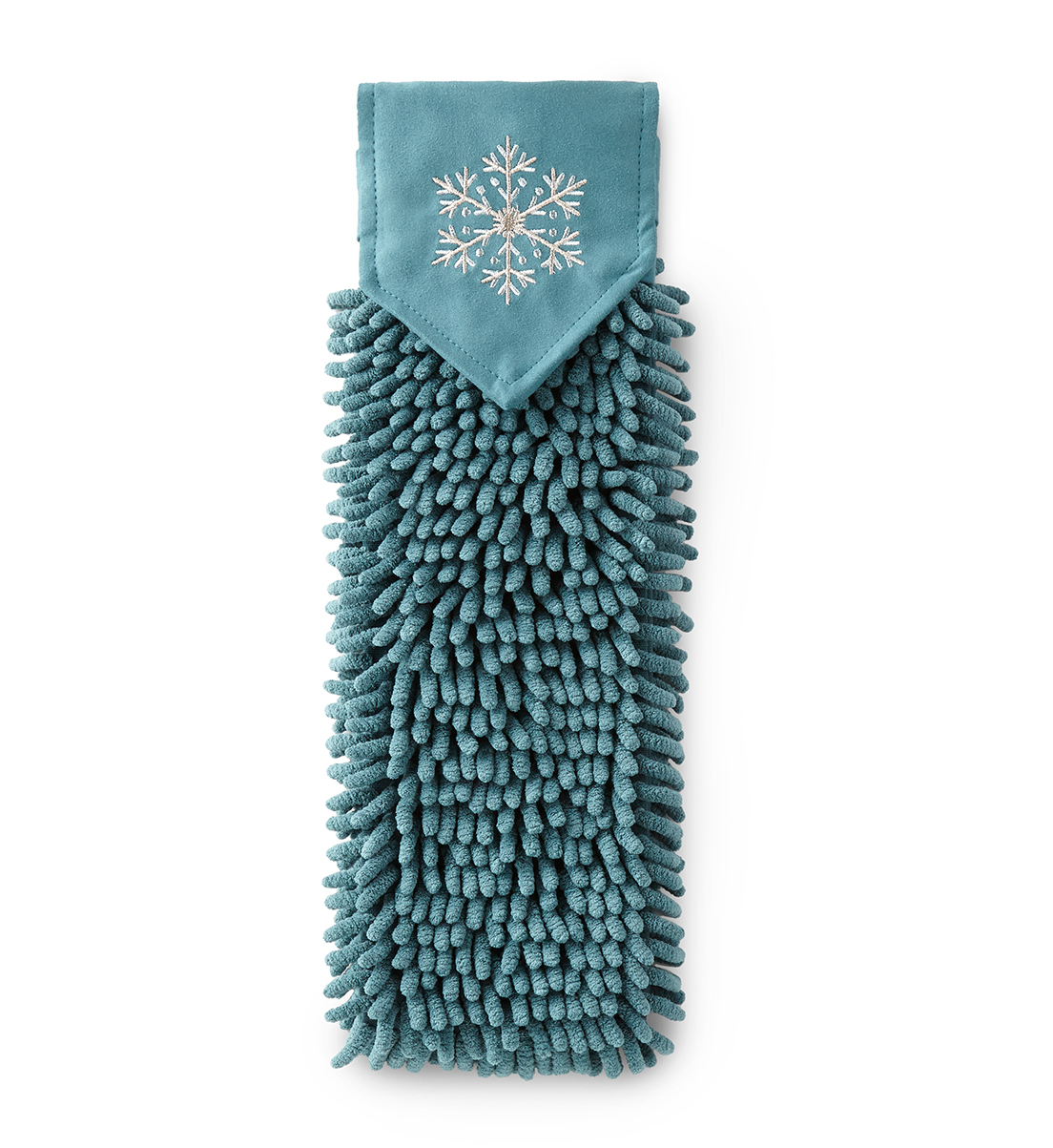 Chenille Hand Towel, snowflake teal