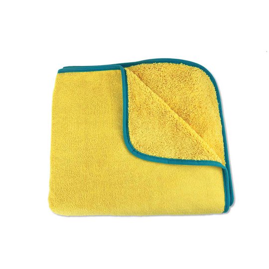 Kids Towel, yellow with teal trim