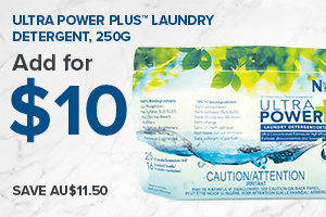Spend $100, and purchase an Ultra Power Plus Laundry Detergent, 250g for $10