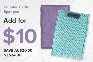 Spend $100, and purchase Limited Edition Counter Cloth Sponges, mushroom/amethyst & sea mist/mushroom for $10
